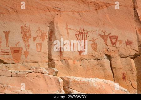 La galleria a ferro di cavallo lungo Horseshoe Canyon Trail, Canyonlands National Park-Horseshoe Canyon unità, Utah Foto Stock