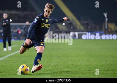 Empoli, Italia. 22 dicembre 2023. Il centrocampista dell'Empoli FC Jacopo Fazzini durante l'Empoli FC vs SS Lazio, partita di serie A A Empoli, Italia, 22 dicembre 2023 crediti: Agenzia fotografica indipendente/Alamy Live News Foto Stock