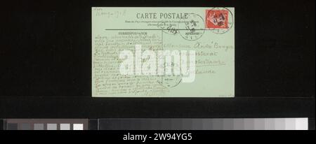 Cartolina su Andries Bonger, Émile Bernard, in cartone di Laon o prima del 1908. Scrittura inchiostro (processi) / penna / collotipo Laon. Gand. Douai Foto Stock