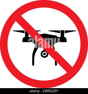 Cartello proibito droni | nessun drone consentito | volo droni non consentito Illustrazione Vettoriale