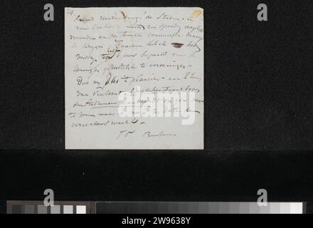 Letter to Lambertus Hardenberg (1822-1900), Johannes Bosboom, 1827 - 1891 Letter the Hague paper. scrittura inchiostro (processi) / penna Foto Stock