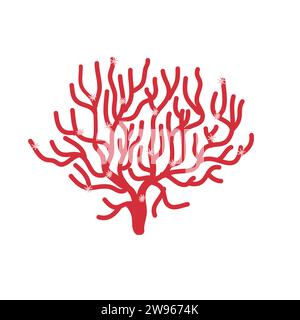 Corallo isolato su sfondo bianco illustrazione vettoriale Illustrazione Vettoriale