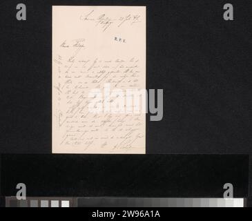 Lettera a Filippo Tessaro, Herman Johannes Aloysius Maria Schaepman, 1887 lettera Driebergen paper. Scrittura a inchiostro (processi) / materiale stampato a penna Amsterdam Foto Stock