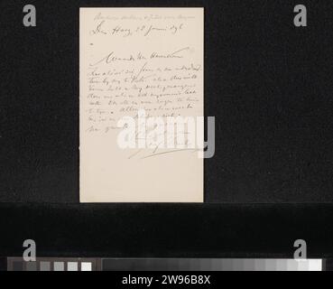 Lettera a Pieter Haverkorn van Rijsewijk, Jozef Israëls, 1896 lettera l'Aia. scrittura inchiostro (processi) / penna Foto Stock