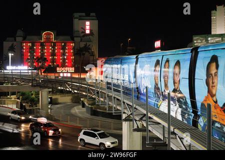 Una vista generale della MGM Grand Monorail Station a Las Vegas, Nevada, Stati Uniti. Immagine scattata il 7 dicembre 2023. © Belinda Jiao jiao.bilin@gmail.com Foto Stock