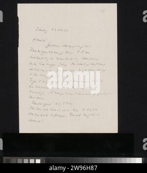 Lettera a Willem Bogtman, Richard Nicolaüs Roland Holst, 1932 - 1936 lettera. scrittura inchiostro (processi) / penna Foto Stock