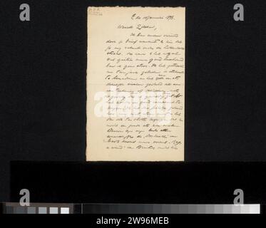 Lettera a Philip Zilcken, Willem Witsen, 1896 Letter Language paper. scrittura a inchiostro (processi)/arte penna, negozio d'arte. L'educazione delle arti grafiche, la lezione dell'artista (in generale) Amsterdam. Anversa. Londra. Brabante settentrionale Foto Stock