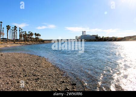 Colorado River, Bullhead City, Arizona e Laughlin, Nevada Foto Stock