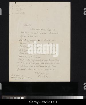 Lettera a Willem Bogtman, Richard Nicolaüs Roland Holst, dopo 1925 lettere. scrittura a inchiostro (processi) / disegno a penna Foto Stock