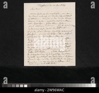 Lettera ad Adriaan van der Willigen, Willem van Leen, lettera 1811 carta Delfshaven. scrittura inchiostro (processi) / penna Foto Stock