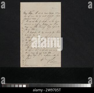 Lettera a Filippo Tessaro, Herman Johannes Aloysius Maria Schaepman, 1854 - 1903 lettere scritte a inchiostro (processi) / penna stampati Driebergen Foto Stock