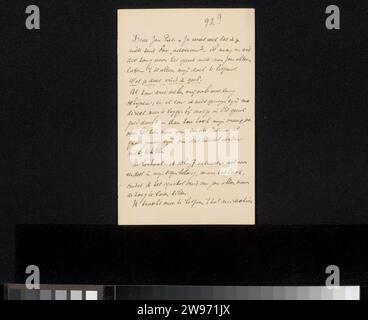 Lettera a Jan Veth, Antoon Derkinderen, 1874 - 1925 lettera del 92? In un secondo momento. carta. Scrittura a inchiostro (processi) / materiale stampato a penna Amsterdam Foto Stock