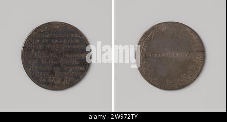 Venticinque anni di matrimonio tra Cornelis Jan Wouter Nahuys e Johanna Elisabeth Crul, Lord e Vrouwe van Burgst, anonimo, medaglia d'argento 1811. Parte anteriore: Iscrizione; taglio: Datazione. Rovescio: Iscrizione all'interno di Eikekrans Netherlands argento (metallo) percussione (lavorazione dei metalli) Foto Stock