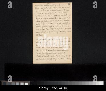 Lettera a Jan Veth, Antoon Derkinderen, 1874 - 1925 lettera del 1896 in mano successiva. carta. scrittura a inchiostro (processi) / materiale stampato a penna Foto Stock