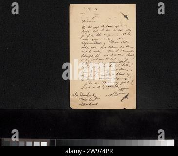 Brief aan Philip Zilcken, in o prima di 1901 lettera Aerdenhout scrittura inchiostro (processi) / penna Foto Stock