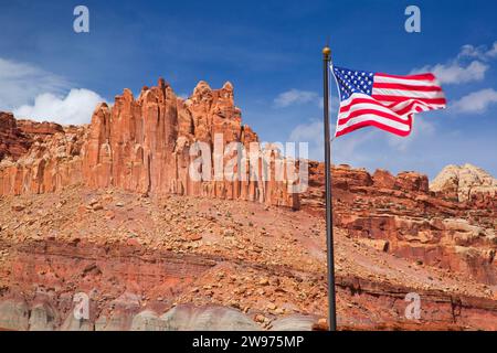 Centro visitatori di bandiera, Capitol Reef National Park nello Utah Foto Stock