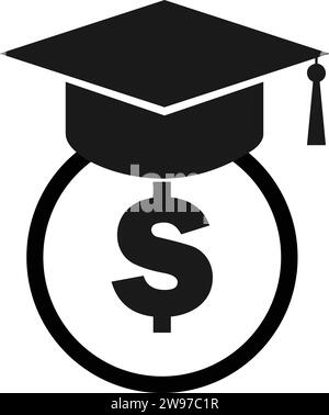 Icona borsa di studio vettore | investimento nell'istruzione |business, finanza | simbolo borsa di studio accademica Illustrazione Vettoriale