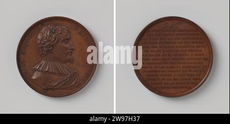 Frans Duquesnoy, scultore in Italia, Adolphe Jouvenel, medaglia di storia del 1846 medaglia di bronzo. Parte anteriore: Cambio uomo seno. Inverso: Iscrizione. Bruxelles bronzo (metallo) percussione (lavorazione dei metalli) Italia Foto Stock