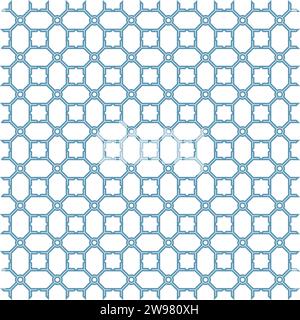 Paterna geometrica astratta con quadrati. Uno sfondo vettoriale senza interruzioni. Texture blu e bianca. Motivo grafico moderno Illustrazione Vettoriale