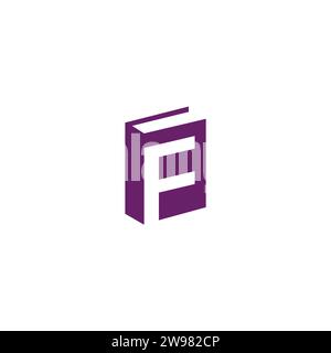 Design semplice del logo F Book. Icona lettera F. Illustrazione Vettoriale