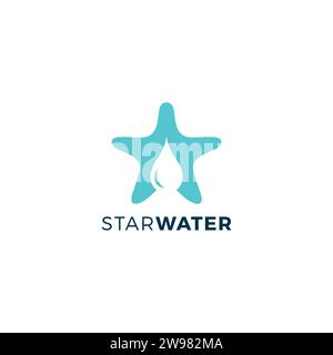 Logo Star Water. Icona a forma di stella Illustrazione Vettoriale