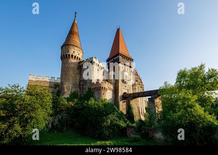 Il castello di Corvin în Hunedoara în România Foto Stock