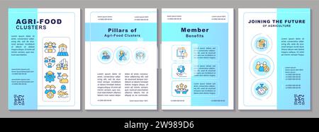 Brochure creativa 2D con icone delle linee agroalimentari Illustrazione Vettoriale