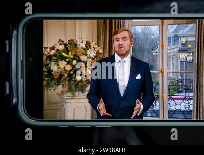 ILLUSTRATIVO - Re Willem-Alexander tiene il suo annuale discorso di Natale in televisione. ANP REMKO DE WAAL netherlands Out - belgium Out Foto Stock