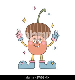 Groove e la ghianda del personaggio. Personaggio fittizio Illustrazione Vettoriale