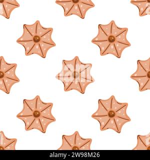 Modello senza cuciture con dolci. Lo schema dei cookie Illustrazione Vettoriale