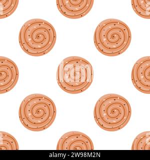 Modello senza cuciture con dolci. Lo schema dei cookie Illustrazione Vettoriale