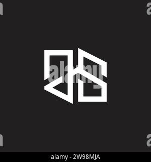 lettera as sa roof home simple line logo vector Illustrazione Vettoriale