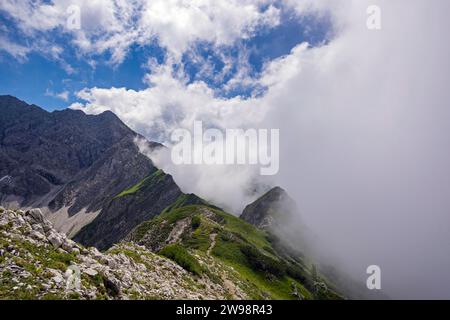 Nebelhorn, 2224 m, Allgaeu Alps, Allgaeu, Baviera, Germania Foto Stock