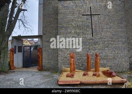 Dicembre 25, 2023. Szentendre, Ungheria tempo, il giorno dopo Natale l'acqua del Danubio è molto alta. Credit Ilona Barna, BIPHOTONEWS, Alamy Live News Foto Stock