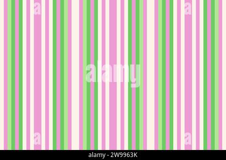 Personalizza il motivo delle linee verticali e la striscia ricca di texture. Tessuto vettoriale king con sfondo senza cuciture nei colori rosa e verde. Illustrazione Vettoriale