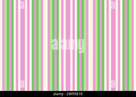 Personalizza il motivo delle linee verticali e la striscia ricca di texture. Tessuto vettoriale king con sfondo senza cuciture nei colori rosa e verde. Illustrazione Vettoriale