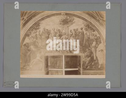 Produzione fotografica del affresco Parnaso di Rafaël nella stanza della Segnatura, città del Vaticano, Anonimo, dopo Rafaël, 1851 - 1900 Fotografia carta DELLA CITTÀ del Vaticano. Foto in cartone con stampa di albumi, dipinti nelle stanze di Raffaello (Palazzo Vaticano). Camera Signature Foto Stock