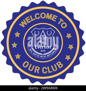Benvenuto all'Everton FC il nostro club di calcio professionistico inglese Vector Illustration Abstract Editable image Illustrazione Vettoriale