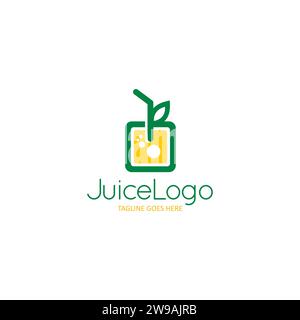 Logo Ice Juice Design semplice e fresco Illustrazione Vettoriale