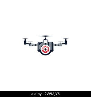 Design semplice del logo del drone. Vettore icona drone Illustrazione Vettoriale