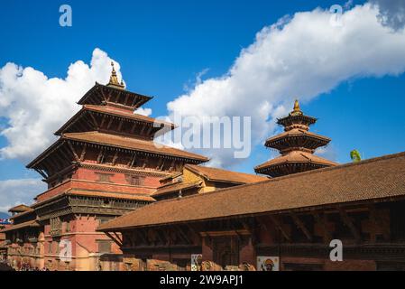 Scenario della Piazza Patan Durbar situata a Kathmandu in Nepal Foto Stock