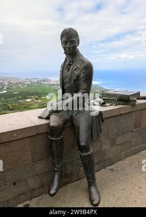 Statua di Alexander Von Humboldt, Mirador de Humboldt, la Orotava, Tenerife, Isole Canarie, Spagna Foto Stock