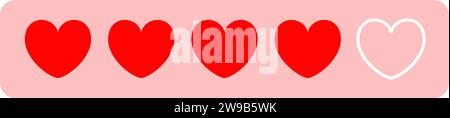 Love Heart rating Icon design semplice di base Illustrazione Vettoriale