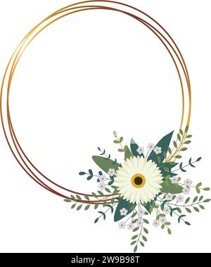 Struttura cerchio oro con disposizione. Biglietto d'auguri con spazio libero per il testo. Perfetto per biglietti d'invito per matrimoni, modelli di lusso. Illustrazione vettoriale Illustrazione Vettoriale