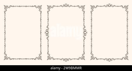 Set di fotogrammi vettoriali vintage. Una serie di bellissimi fotogrammi vettoriali con volantini Illustrazione Vettoriale