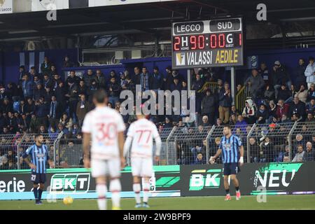 Lecco, Italia. 26 dicembre 2023. Il risultato durante il match di serie BKT tra Lecco e Sudtirol allo Stadio Mario Rigamonti-Mario ceppi il 26 dicembre 2023 a Lecco, Italia. (Foto di Matteo Bonacina/LiveMedia) Credit: Independent Photo Agency/Alamy Live News Foto Stock