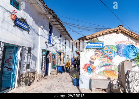 Una strada a Cusco, in Perù Foto Stock