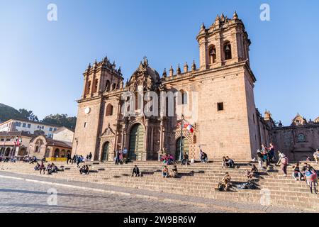 Cattedrale di Cusco a Plaza de Armas nel centro storico di Cusco, Perù Foto Stock