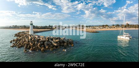 Vista aerea del faro di Capitola Beach in California Foto Stock