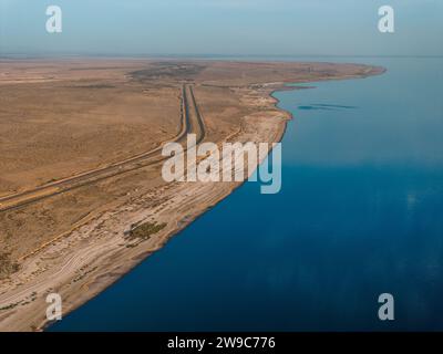 Vista aerea sul mare di Salton in California. Foto Stock